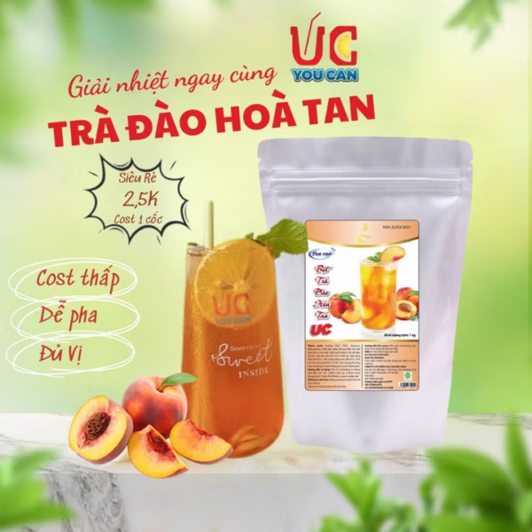 [Túi 1Kg] Bột Trà Đào Hòa Tan Tiện Lợi, Giàu Vitamin C, Không Chứa Chất Bảo Quản U007 - Lady'S Passion
