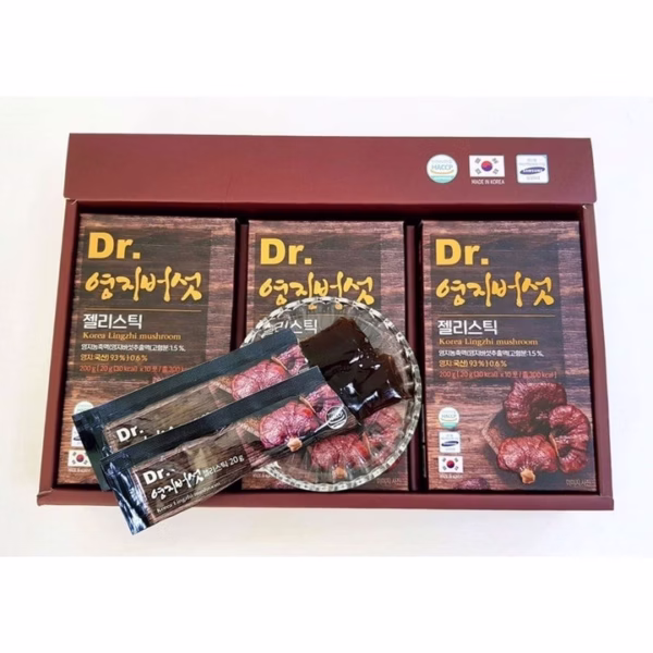 Hộp 30 Gói 600Gr Thạch Nấm Linh Chi Dream Hàn Quốc Hổ Trợ Điều Hòa Huyết Áp, Giảm Mỡ Máu, Ngăn Ngừa Ung Thư - Gdn