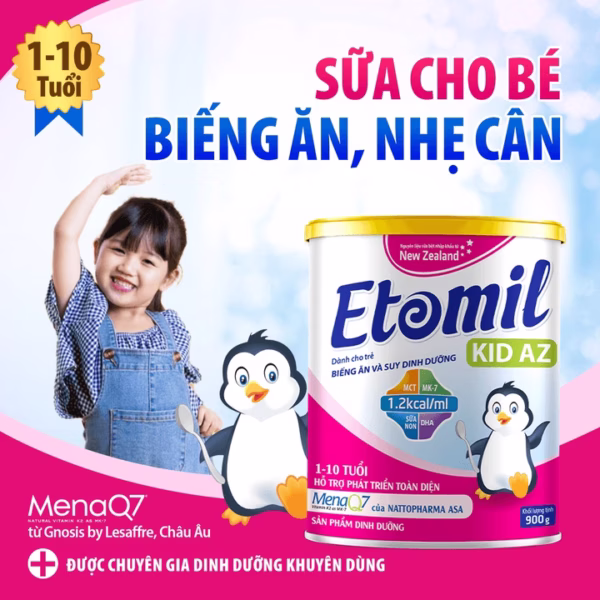 Sữa Tăng Cân Cho Trẻ Biếng Ăn, Chậm Lớn Etomil Kid Az 900G - Etomil