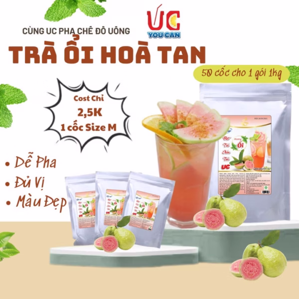 [Túi 1Kg] Trà Ổi Hồng Thơm Ngon, Chuẩn Vị, Dễ Pha, Nước Uống Giải Khát Thanh Nhiệt Tươi Mát - Lady'S Passion