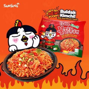 Lốc 5 Gói Mì Khô Gà Cay Vị Kim Chi Samyang 135G/Gói - Gdn