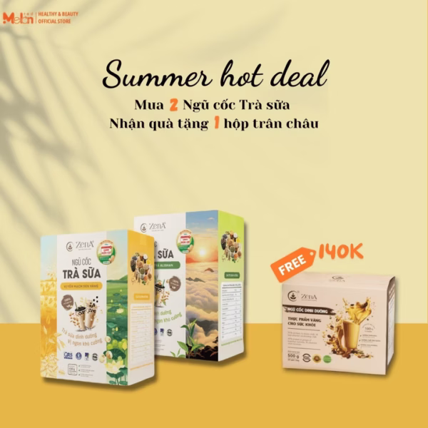 Combo_02 Hộp Ngũ Cốc Trà Sữa Zena_Tặng Trân Châu_Redmelon