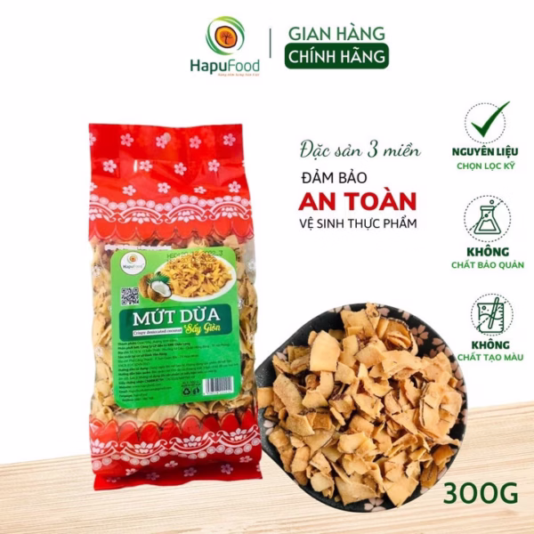 Mứt Dừa Sấy Giòn Túi 300G, Topping Cho Chè, Kem Thơm Ngon Ns08 - Lady'S Passion
