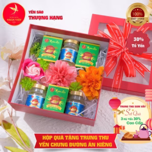Hộp Quà Tặng Trung Thu 3 Hũ Yến Chưng Sẵn-Nhân Việt