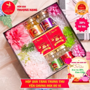 Hộp Quà Tặng Trung Thu 4 Hũ Yến Chưng Mix Đủ Vị-Nhân Việt