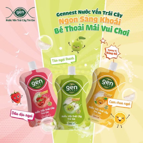 Nước Yến Sữa Trẻ Em Gen Nest Hương Trái Cây Bổ Sung Canxi, Vitamin L019 - Lady'S Passion