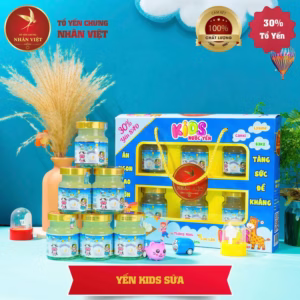 Lốc 6 Hũ Yến Sào Chưng Sữa Non Cho Bé Nhân Việt Kids 30% Yến Hũ 70Ml