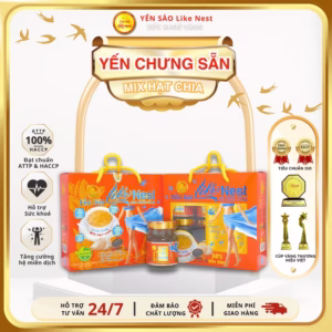 Giỏ Mini 6 Hủ Yến Chưng Like Nest Hạt Chia 30% Yến - Like Beauty