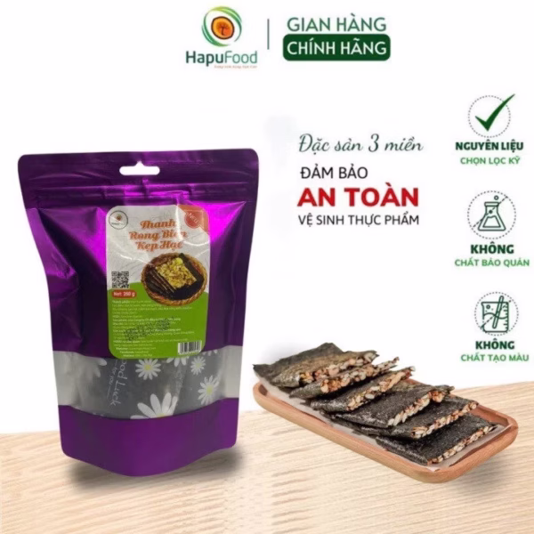 Thanh Rong Biển Kẹp Hạt Giòn Mặn Béo Không Đường Gói 250G Nc011 - Lady'S Passion
