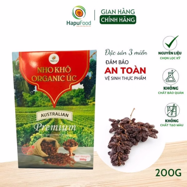 Nho Khô Organic Úc Hộp 200G Thơm Ngon Tốt Cho Tiêu Hóa, Tốt Cho Sức Khỏe Hp006 - Lady'S Passion
