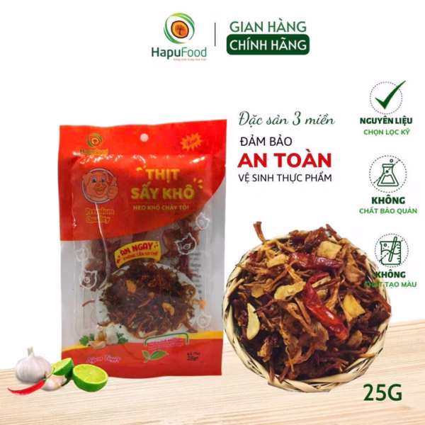 Combo 3 Gói Khô Heo Cháy Tỏi Gói 25G T07 - Lady'S Passion