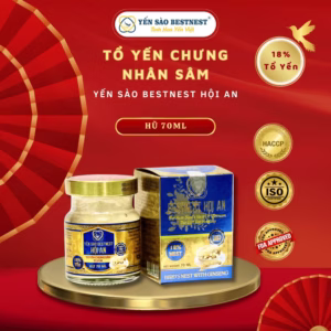 Yến Sào Bestnest Hội An - Hũ Yến Chưng Sẵn Nhân Sâm 18% - Hũ 70Ml