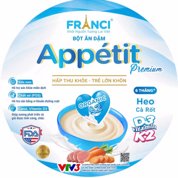 Bột Ăn Dặm Appétit- Heo Cà Rốt