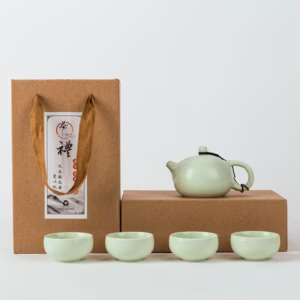 Bộ Ấm Chén Sứ Cao Cấp Hộp Giấy 5 Chi Tiết - Sương Mai