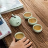 Bộ Ấm Chén Sứ Cao Cấp Túi Vải 5 Chi Tiết - Sương Mai - Ảnh 6