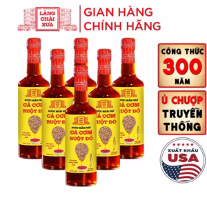 [Kf] Thùng 6 Chai Nước Mắm Nhỉ Cá Cơm Ruột Đỏ Làng Chài Xưa 500Ml/Chai Thủy Tinh Cá Vàng Ngon Vùng Nước Trồi 300 Năm Truyền Thống