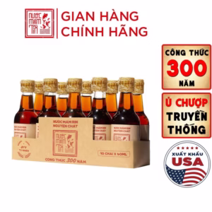 Lốc 10 Chai Nước Mắm Tĩn Nhãn Đỏ Cá Cơm Than Mini 40N 60Ml - Nước Mắm Tĩn