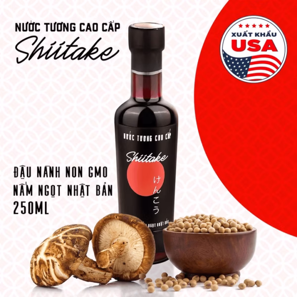 Nước Tương Cao Cấp Shiitake Chai Thuỷ Tinh 250Ml - Làng Chài Xưa