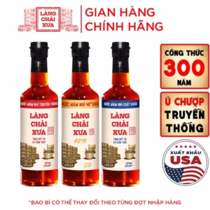 [Combo 3 Chai - 3 Vị] Nước Mắm Nhỉ Nhãn Xanh Xuất Khẩu, Nhãn Đỏ Đậm Đà, Nhãn Vàng Sánh Đặc 500Ml/Chai Thủy Tinh - Làng Chài Xưa