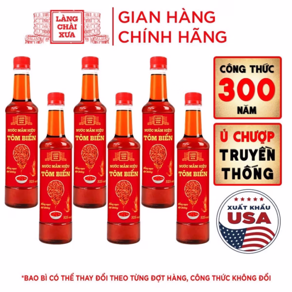 [Thùng 6 Chai] Nước Mắm Tôm Biển Hồng Ngọc Đại Dương 525Ml - Làng Chài Xưa