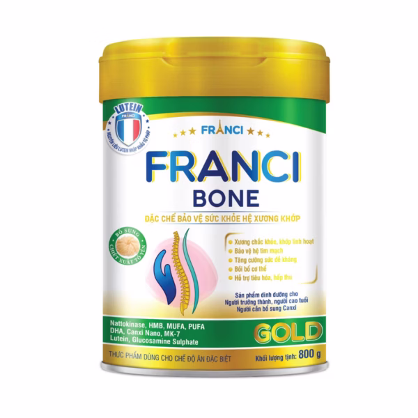Sữa Bột Bảo Vệ Sức Khỏe Hệ Xương Khớp Bone Gold 800G - Franci