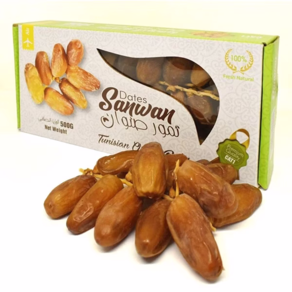 Chà Là Nguyên Cành Sấy Dẻo Dates Sanwan Tunisia - Hộp 500Gr - Minh Ngọc