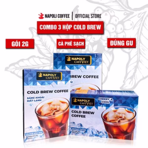 [Combo 3 Hộp] Cold Brew Coffee - Cà Phê Sấy Lạnh Hòa Tan Napoli Hộp 15 Gói X 2Gr - Napoli Coffee