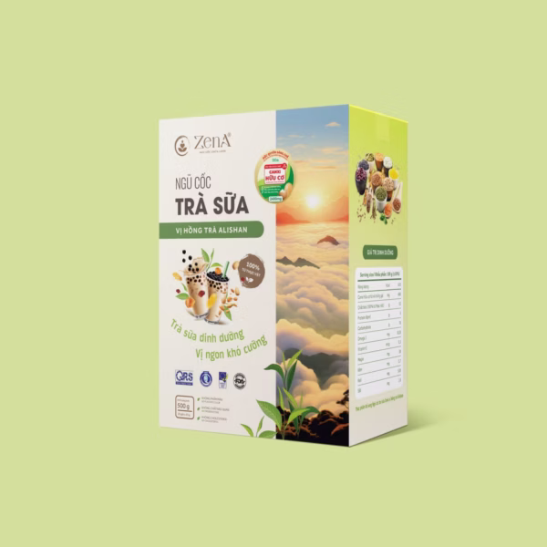Ngũ Cốc Trà Sữa Vị Hồng Trà Alishan Hộp 500G _ Zena