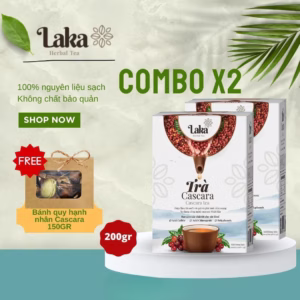 Combo Tặng Quà - 2 Hộp Trà Cà Phê Cascara Laka 100Gr, 100% Quả Cà Phê Tươi Chín Mọng, Công Nghệ Enzyme Độc Quyền