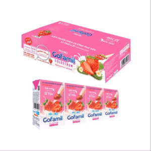 Gofamil Vị Dâu Sữa Dinh Dưỡng Pha Sẵn 135Ml (10 Lốc/Thùng 40 Hộp)