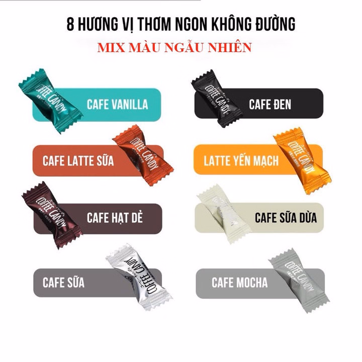 Kẹo Cafe Không Đường Mix Vị Thơm Ngon 100G Or 200G Or 500G - Minh Ngọc - Ảnh 2