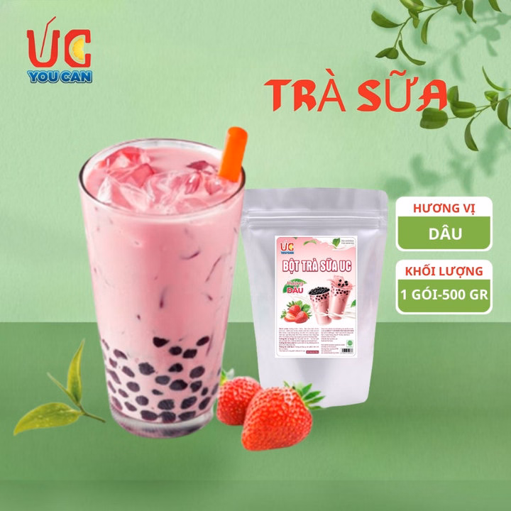 Bột Trà Sữa Dâu Hòa Tan, Đậm Vị, Thơm Ngon, Nước Uống Giải Khát, Dễ Pha Túi 500Gr - Lady'S Passion - Ảnh 2