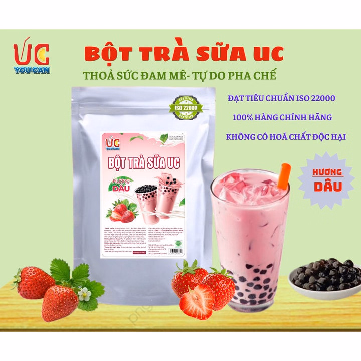 Bột Trà Sữa Dâu Hòa Tan, Đậm Vị, Thơm Ngon, Nước Uống Giải Khát, Dễ Pha Túi 500Gr - Lady'S Passion - Ảnh 3