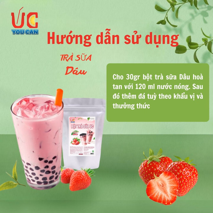 Bột Trà Sữa Dâu Hòa Tan, Đậm Vị, Thơm Ngon, Nước Uống Giải Khát, Dễ Pha Túi 500Gr - Lady'S Passion - Ảnh 4