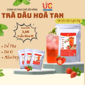 [Túi 1Kg] Bột Trà Dâu Hòa Tan Tiện Lợi, Giàu Vitamin C, Không Chứa Chất Bảo Quản U008 - Lady'S Passion