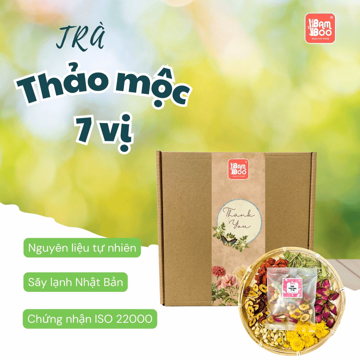 Trà Hoa Thảo Mộc 7 Vị Dưỡng Nhan Đẹp Da/ Hộp Mix 10 Gói Nhiều Vị - Bamboo - Ảnh 2