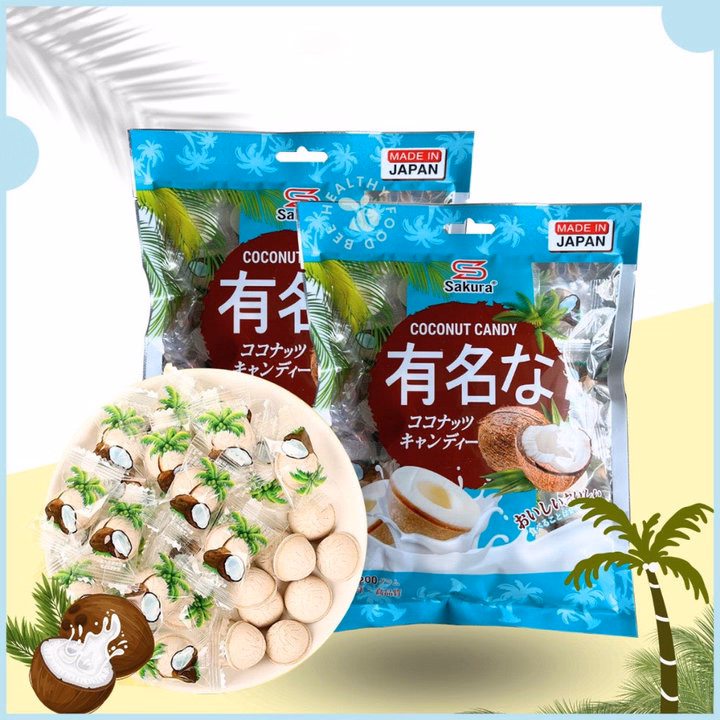 Kẹo Dừa Sakura Gói 200G Or 200G Kẹo Xá Or 500G Kẹo Xá Giòn Béo Thơm Ngon - Minh Ngọc