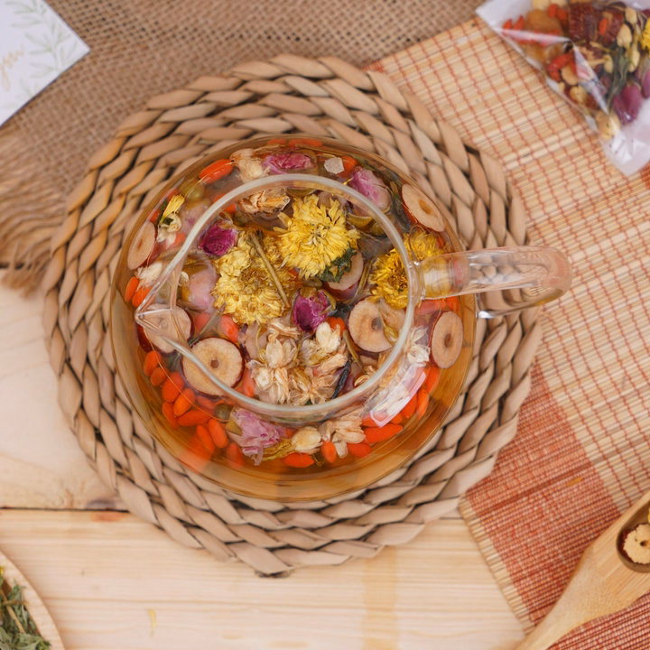 Trà Hoa Thảo Mộc 7 Vị Dưỡng Nhan Đẹp Da/ Hộp Mix 10 Gói Nhiều Vị - Bamboo - Ảnh 14