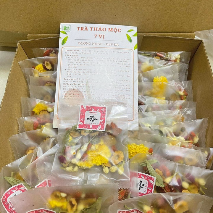 Trà Hoa Thảo Mộc 7 Vị Dưỡng Nhan Đẹp Da/ Hộp Mix 10 Gói Nhiều Vị - Bamboo - Ảnh 6