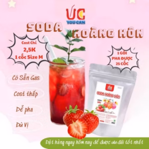 Soda Hoàng Hôn Dâu, Nước Uống Giải Khát Có Sẵn Gas, Không Cần Siro Và Nước Có Gas, Thơm Ngon, Dễ Pha Túi 500Gr Sdhhd - Lady'S Passion