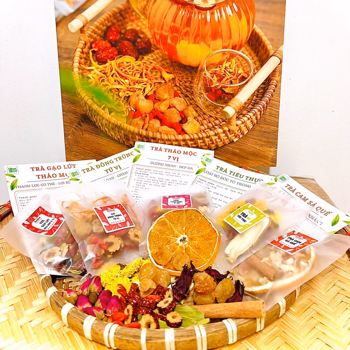 Trà Hoa Thảo Mộc 7 Vị Dưỡng Nhan Đẹp Da/ Hộp Mix 10 Gói Nhiều Vị - Bamboo - Ảnh 4
