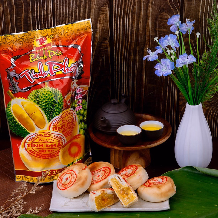 Bánh Pía Đặc Biệt Nhân Đậu Xanh Nhiều Sầu Riêng 3/4 Trứng - Tinhphat - Ảnh 3