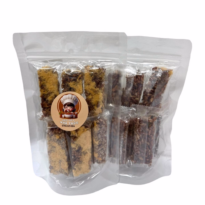 Thanh Gạo Lứt Chà Bông Túi 100G Và 500G - Anvatnhatruc
