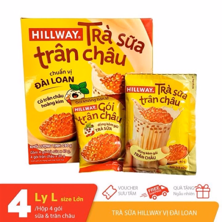 Trà Sữa Trân Châu Hillway Chuẩn Vị Đài Loan Có Trân Châu Hoàng Kim 280G/Hộp - Ctb756 - Ảnh 2
