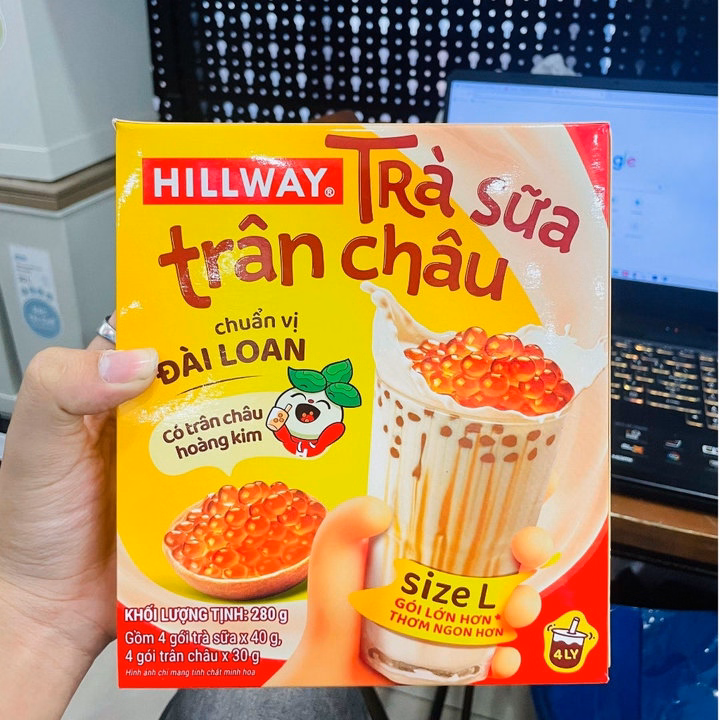 Trà Sữa Trân Châu Hillway Chuẩn Vị Đài Loan Có Trân Châu Hoàng Kim 280G/Hộp - Ctb756 - Ảnh 6
