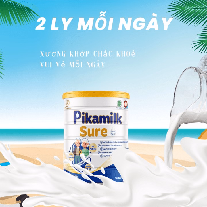 Sữa Pikamilk Sure Tăng Cường Hệ Cơ Xương Khớp Chống Loãng Xương Ở Người Trên 38 Tuổi - Pikamilk - Ảnh 4