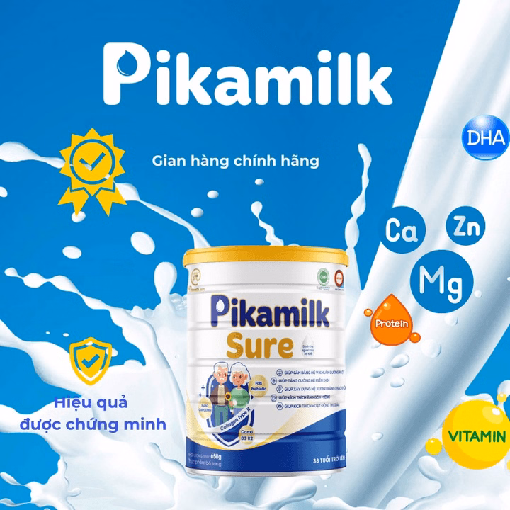 Sữa Pikamilk Sure Tăng Cường Hệ Cơ Xương Khớp Chống Loãng Xương Ở Người Trên 38 Tuổi - Pikamilk - Ảnh 10