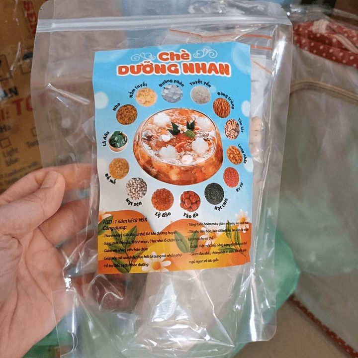 Set Chè Dưỡng Nhan, Set Nấu Chè Dưỡng Nhan Tuyết Yến 14 Vị Thượng Hạng, Có Đông Trùng - Ctb766 - Ảnh 12