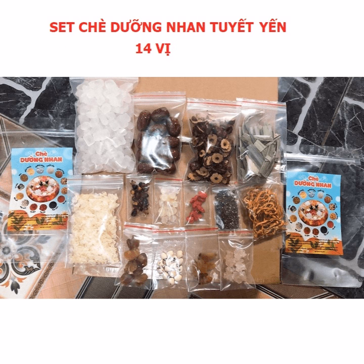 Set Chè Dưỡng Nhan, Set Nấu Chè Dưỡng Nhan Tuyết Yến 14 Vị Thượng Hạng, Có Đông Trùng - Ctb766 - Ảnh 10