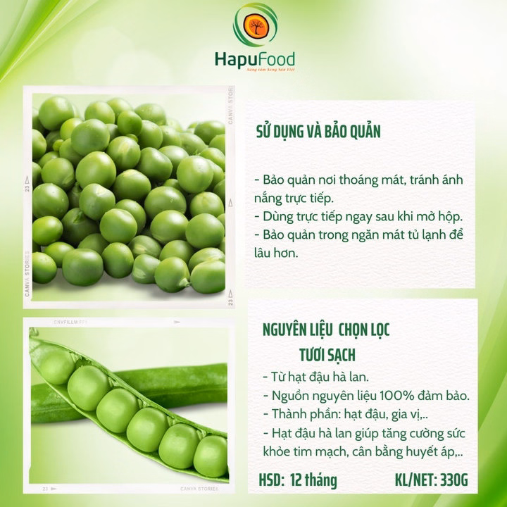 Đậu Hà Lan Vị Sữa 330G Thơm Ngon Dinh Dưỡng Đồ Ăn Vặt Cho Mẹ Và Bé D05 - Lady'S Passion - Ảnh 2